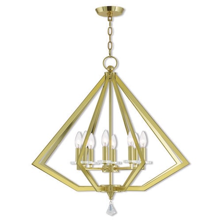 Diamond 8 Light Polished Brass Chandelier